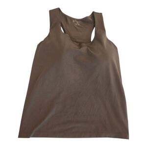 Athleta Brown Racer Back Athletix Tank Top With Built In Bra Women's Size 36D